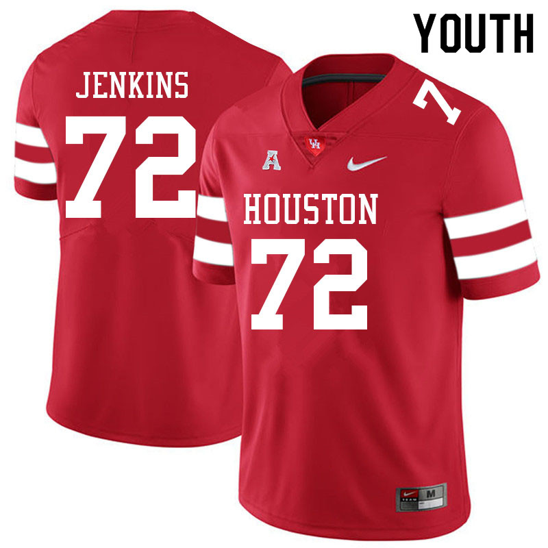 Youth #72 Tank Jenkins Houston Cougars College Football Jerseys Sale-Red - Click Image to Close